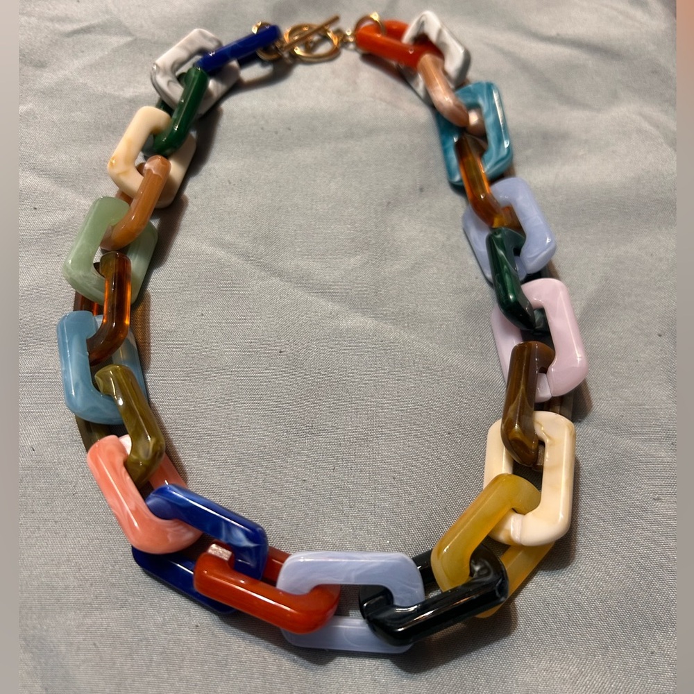 Vintage Multicolor Chain Link Necklace